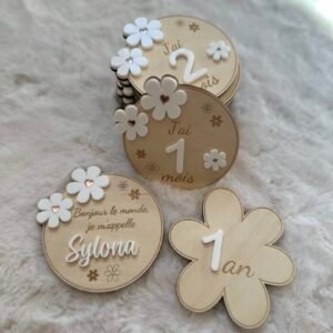 Lot cartes étapes fleur marguerite mise en scene