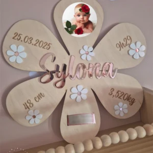 Plaque naissance marguerite