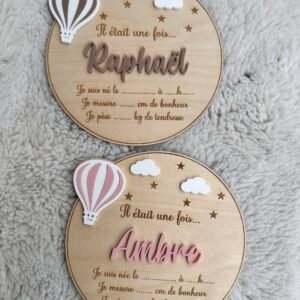 Carte naissance montgolfière