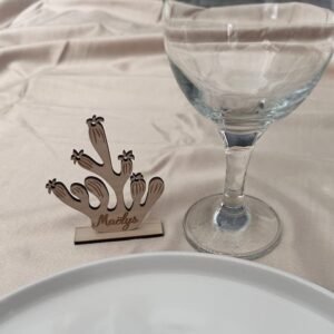 Marque-place corail en bois personnalisé