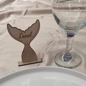 Marque-place queue de sirène en bois personnalisé