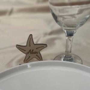 Marque-place étoile de mer en bois personnalisé